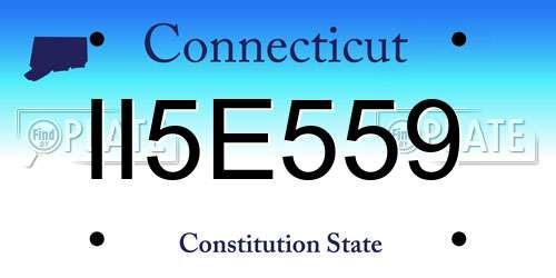 II5E559 Connecticut License Plate