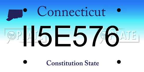 II5E576 Connecticut License Plate