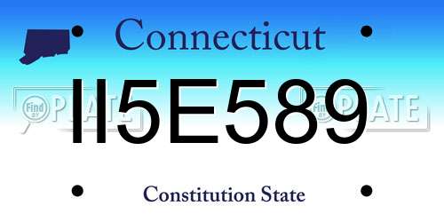 II5E589 Connecticut License Plate