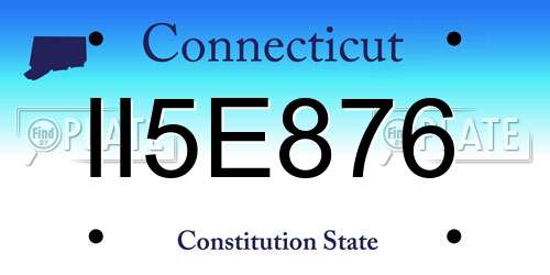 II5E876 Connecticut License Plate