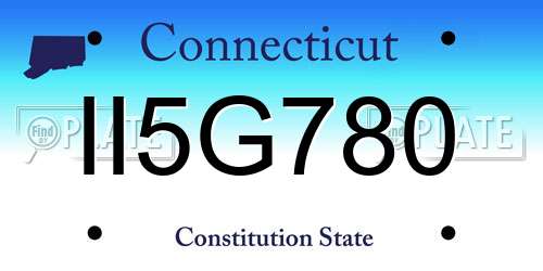 II5G780 Connecticut License Plate