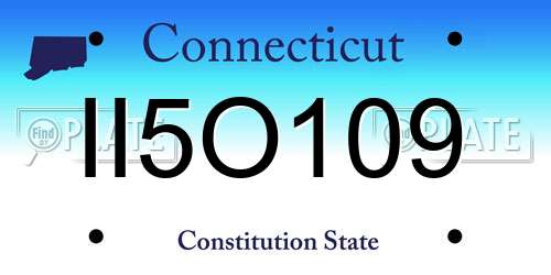 II5O109 Connecticut License Plate