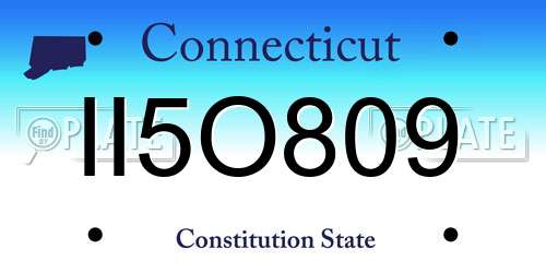II5O809 Connecticut License Plate