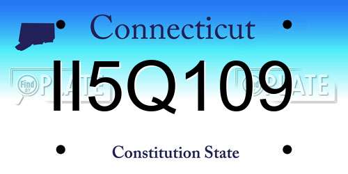 II5Q109 Connecticut License Plate