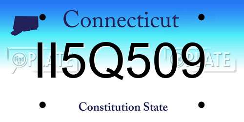 II5Q509 Connecticut License Plate