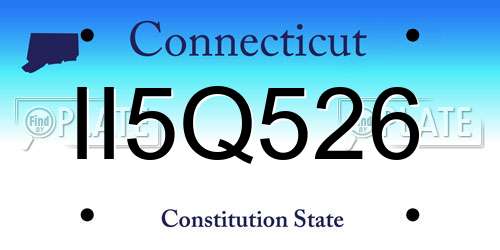 II5Q526 Connecticut License Plate