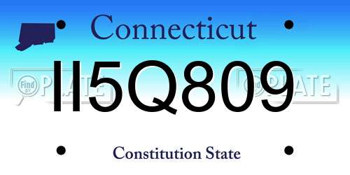 II5Q809 Connecticut License Plate