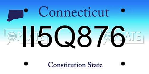 II5Q876 Connecticut License Plate