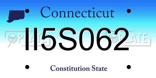 II5S062 Connecticut License Plate