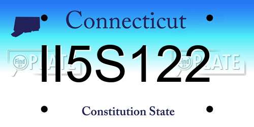 II5S122 Connecticut License Plate