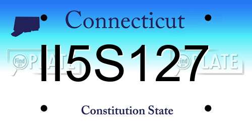 II5S127 Connecticut License Plate