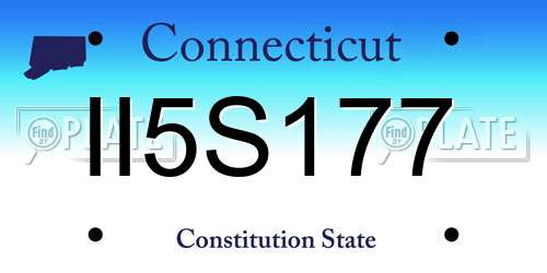 II5S177 Connecticut License Plate