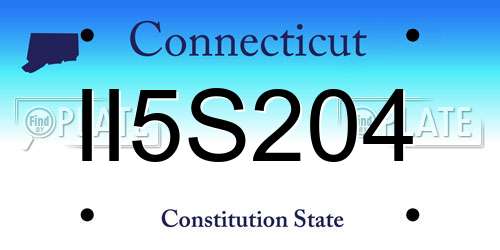 II5S204 Connecticut License Plate