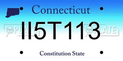 II5T113 Connecticut License Plate