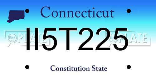 II5T225 Connecticut License Plate