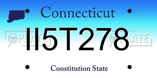 II5T278 Connecticut License Plate