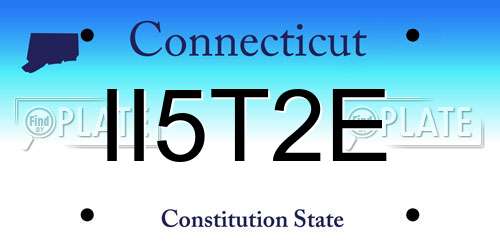 II5T2E Connecticut License Plate