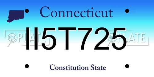 II5T725 Connecticut License Plate