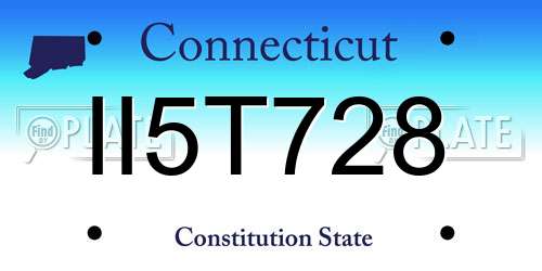 II5T728 Connecticut License Plate