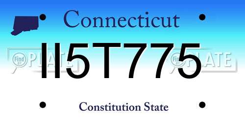 II5T775 Connecticut License Plate
