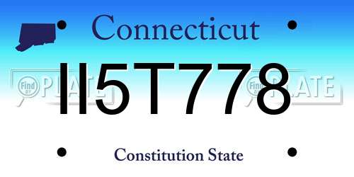 II5T778 Connecticut License Plate