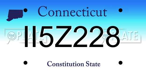 II5Z228 Connecticut License Plate