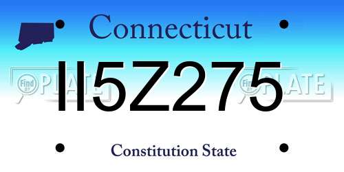 II5Z275 Connecticut License Plate