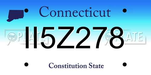 II5Z278 Connecticut License Plate