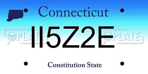 II5Z2E Connecticut License Plate