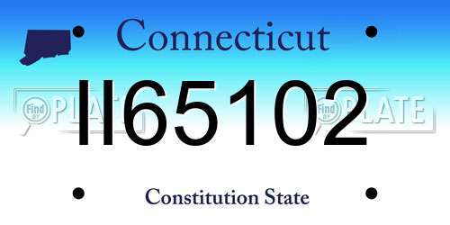 II65102 Connecticut License Plate