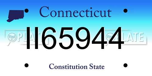 II65944 Connecticut License Plate