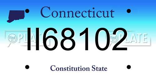 II68102 Connecticut License Plate