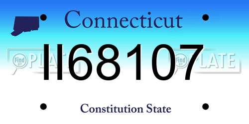 II68107 Connecticut License Plate