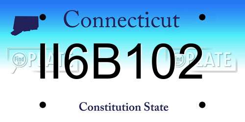 II6B102 Connecticut License Plate