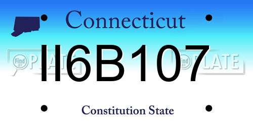 II6B107 Connecticut License Plate