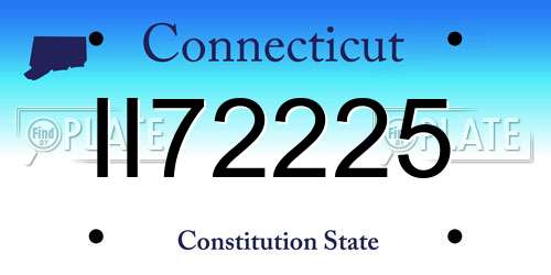 II72225 Connecticut License Plate