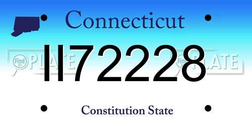 II72228 Connecticut License Plate