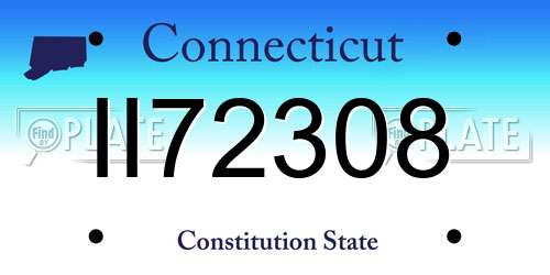II72308 Connecticut License Plate