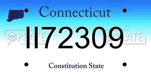II72309 Connecticut License Plate