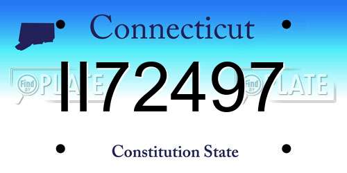 II72497 Connecticut License Plate