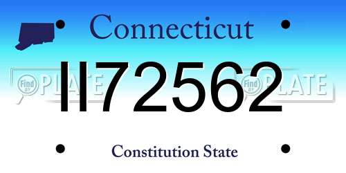 II72562 Connecticut License Plate