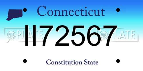 II72567 Connecticut License Plate