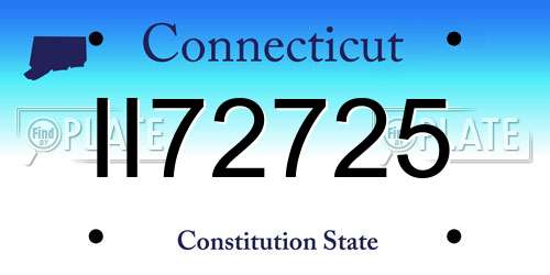 II72725 Connecticut License Plate