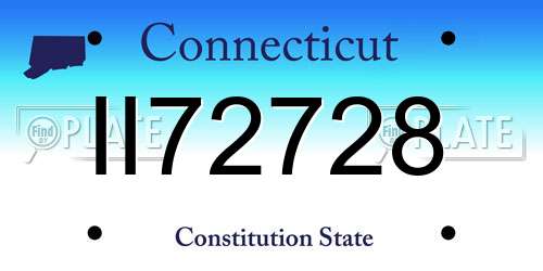 II72728 Connecticut License Plate