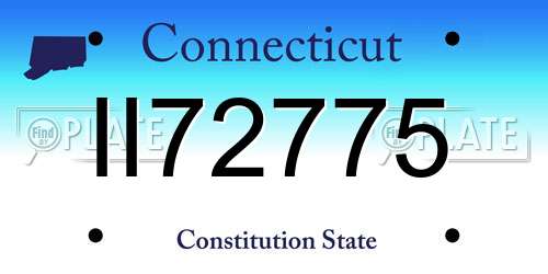 II72775 Connecticut License Plate