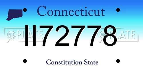 II72778 Connecticut License Plate