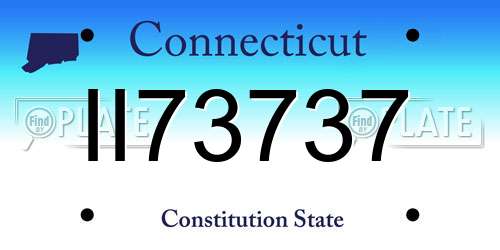 II73737 Connecticut License Plate