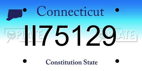 II75129 Connecticut License Plate