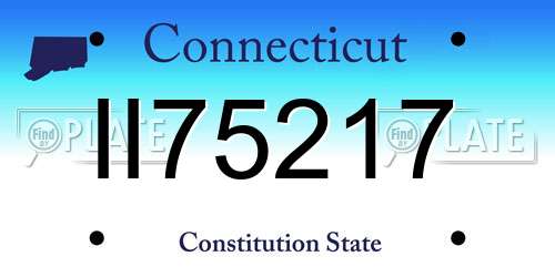 II75217 Connecticut License Plate