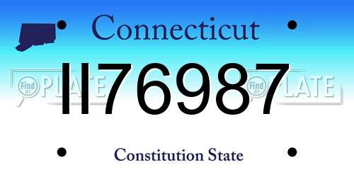 II76987 Connecticut License Plate